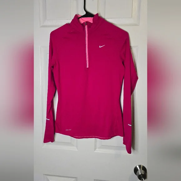 Nike Dri-Fit Half-Zip Pullover in Pink - Picture 2 of 4